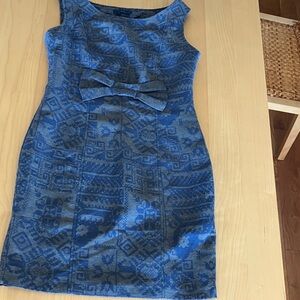 Chic Blue Patterned Mini Dress